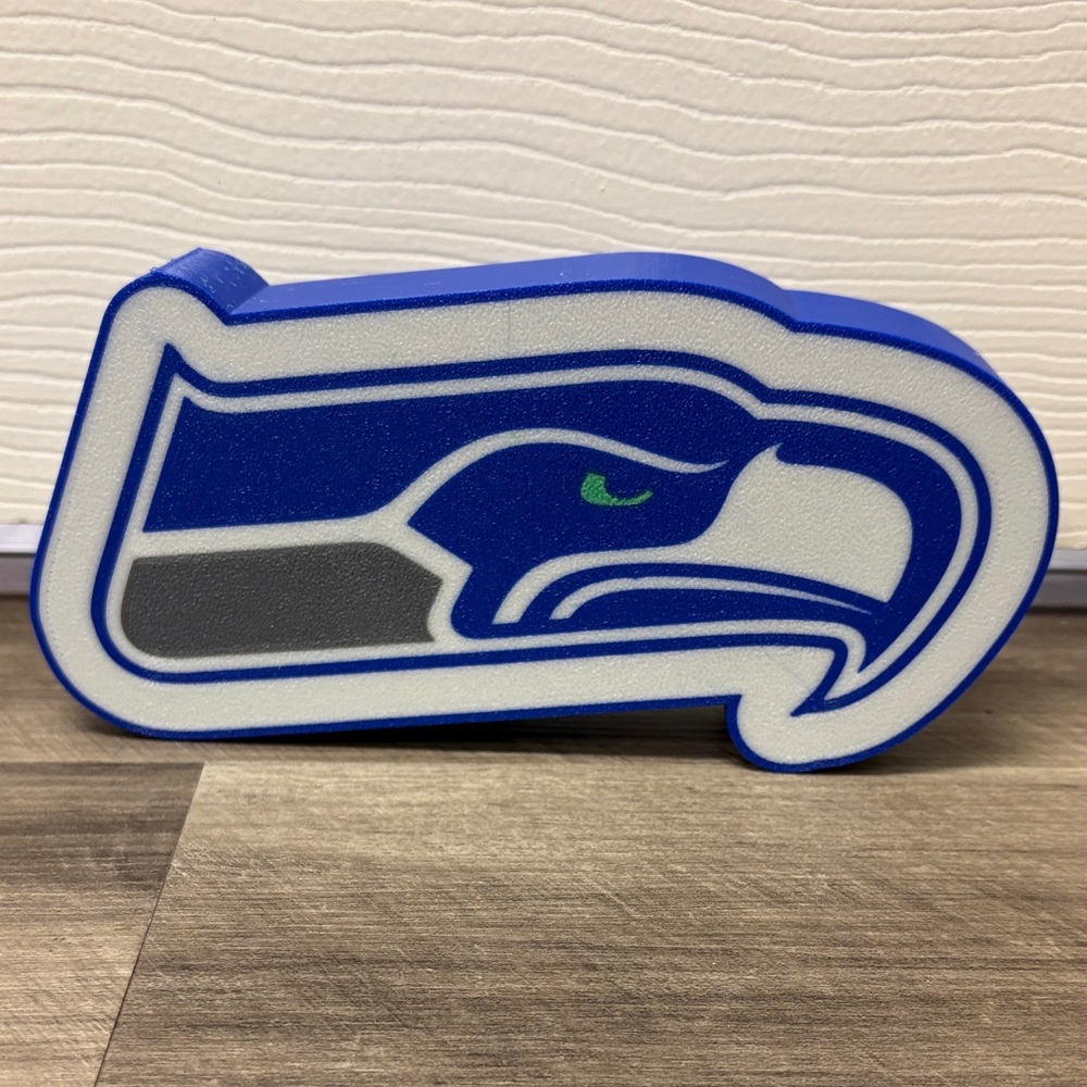 3-D printed Seattle Seahawks Foam Logo Sign/Light box